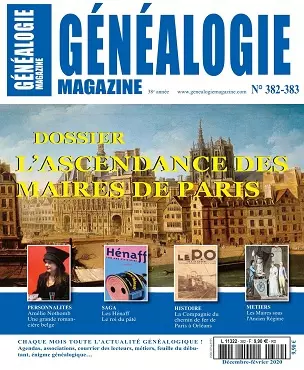 Généalogie Magazine N°382-383 – Décembre 2019-Février 2020